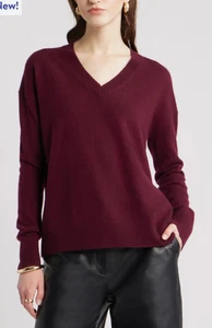 🧶 Charter Club - Kaschmirpullover mit V-Ausschnitt | Burgund Field | P/M | 1x getragen - Bild 1 von 11