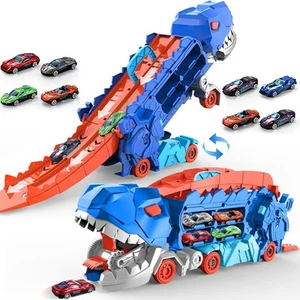 City Dinosaur Ultimate Hauler Track Toy for Boys, Transforms into Stomping Di... - Picture 1 of 7
