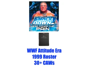 WWE Smackdown Here Comes the Pain CAWs WWF Raw Attitude Card PlayStation 2 PS2 - Foto 1 di 1