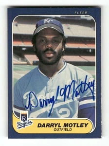 1986 Fleer   16 Darryl Motley signed auto autograph  bold blue sharpie ASC BXCP5 - Picture 1 of 2
