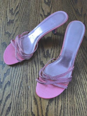 Сандалии Rampage размер 8 средние розовые с блестками блестящие на блестящих каблуках женские - Изображение 1 из 4