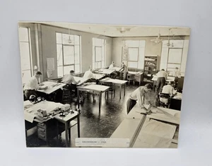 1940 8x10” Company Photo-Engineering Staff Work Blueprints Drafting Tables - Picture 1 of 4