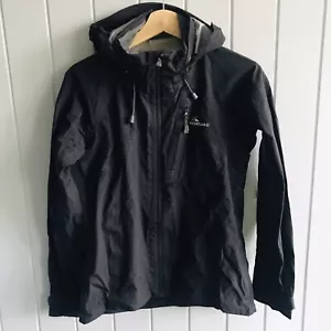 Macpac Event Rain Jacket Womens Size 10 Hiking Hooded Waterproof Black Full Zip - Picture 1 of 17