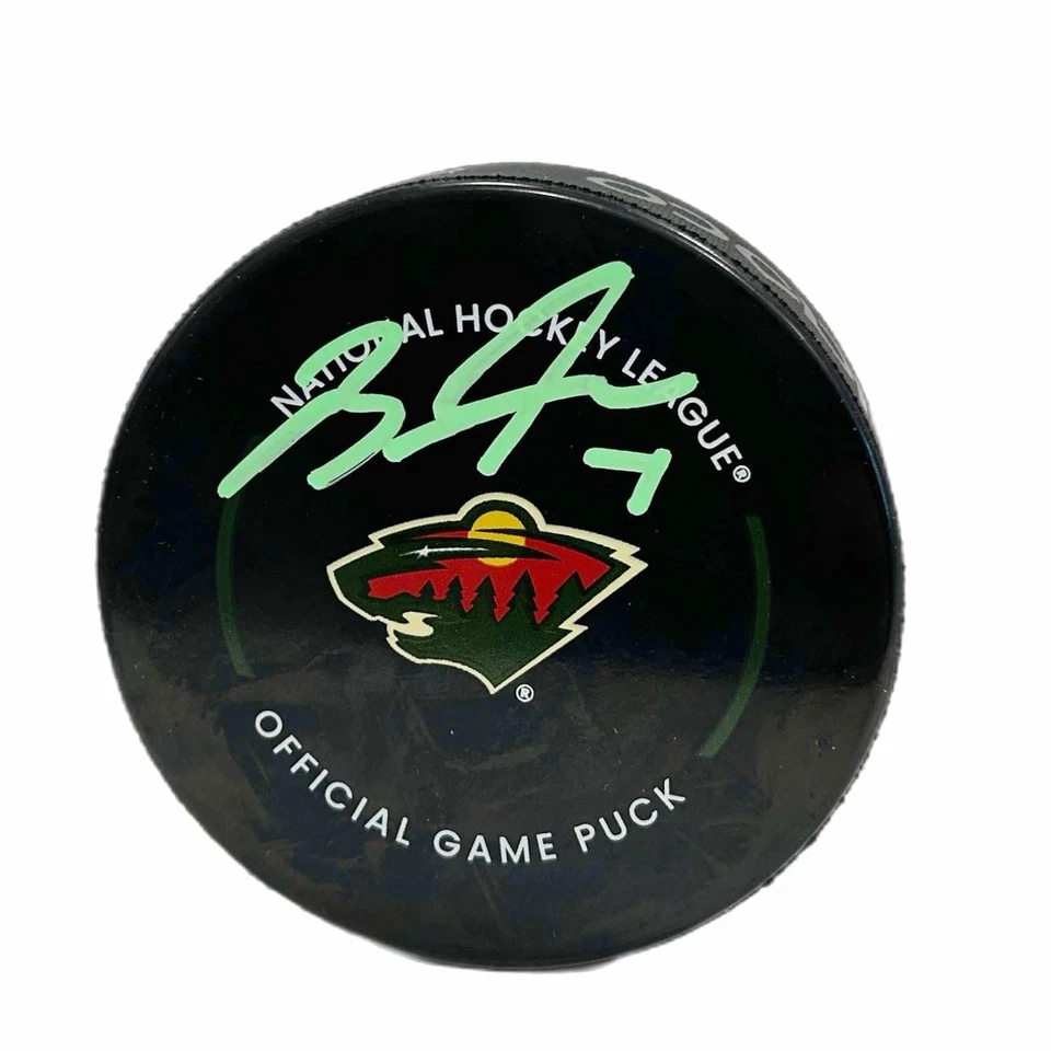 MINNESOTA WILD Brock Faber Autographed Puck - Official
