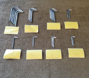 Snap-on L-Shaped Hex Wrench Key Set Sae 3/8 5/16 1/4 3/16 5/32 9/64 1/8 7/64" - Picture 1 of 24