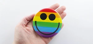 Big Huge Rainbow Happy Smile Fridge Magnet (76mm / 3 inch) - Picture 1 of 2