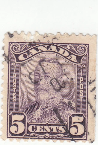 Canada - Scott #153 - 5 cent Violet - Used Cover