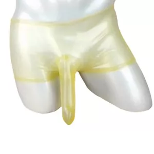 Pantalones Cortos Transparentes de Látex de Goma Sexy Hechos a Mano para Hombre Ropa Interior con Condón - Imagen 1 de 7