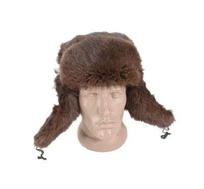 Cálido Sombrero de Invierno URSS Ushanka Accesorios De Colección Piel Marrón Soviético Ucrania 1974 Foto 1 de 4