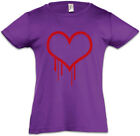 BLEEDING HEART II Kids Girls T-Shirt Hearts bloody Valentine Splatter Tattoo