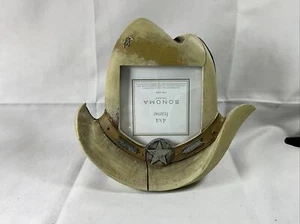 Country Western Picture Frame Cowboy Hat 4 X 4 Photo See Description - Picture 1 of 18
