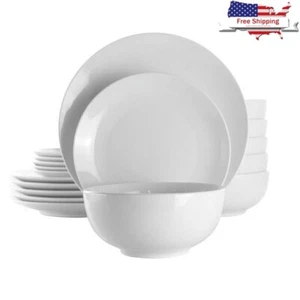 18 Piece Porcelain Dinnerware Set Service Four Dishwasher Microwave Safe New - Bild 1 von 9