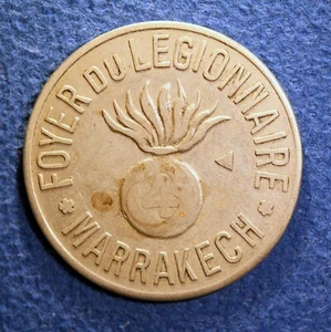 RARE Moroccan/French military token - Foyer du Legionnaire, 1 Franc, Marrakech - Picture 1 of 2