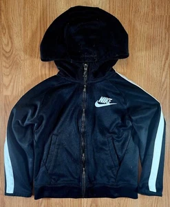 Nike Sportswear Striped Full Zip Hooded Jacket Unisex Size 6 - Picture 1 of 4