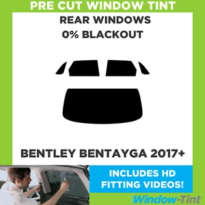 For Bentley Bentayga 2017+ Pre Cut Window Tint Rear 0% Blackout Film - Picture 1 of 10