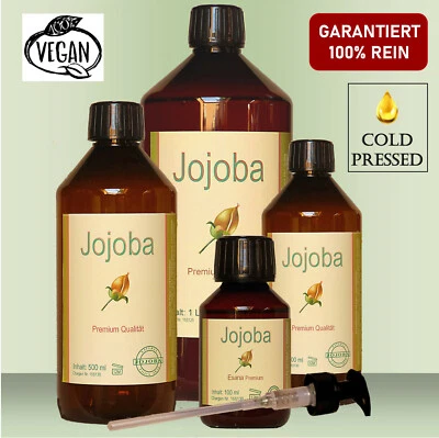 Jojobaöl Gold kaltgepresst für Haut- u. Haarpflege 100ml, 250ml, 500ml, 1Liter  - Bild 1 von 4