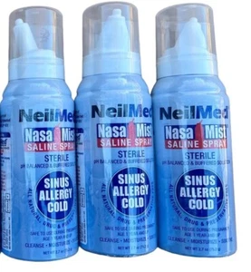 3 Pack NeilMed NasaMist Nasal Mist Saline Spray 2.7oz Sinus Allergy Cold 11/2027 - Picture 1 of 5