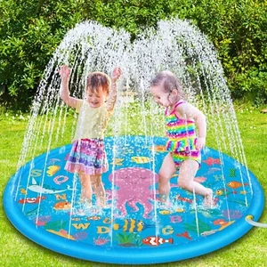 Lubibi Kids Splash Pad,67in Sprinkle Splash Water Pad For Alphabet Learning 3LNJ - Picture 1 of 8