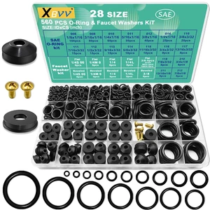 28 Size 560 Pcs Faucet Rubber Washers Kit and SAE O Ring Assortment Set - Picture 1 of 11