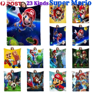 Super Mario Flannel Throw Blanket Lunch Blanket Kids Nap Blanket Christmas Gifts - Picture 1 of 47