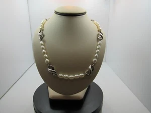 Tiffany & Co. Sterlingsilber Unendlichkeit Süßwasser Perlen Halskette 18 cm - Bild 1 von 11