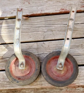 Vintage Bicycle Training Wheels Bikes Old School 1980s USA 7" Diam Adjustable - Picture 1 of 9