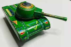 JUGUETE CHINA AÑOS 60 - TANQUE DE ESTAÑO CON TRACCIÓN / MODELO MF-074 - Imagen 1 de 7