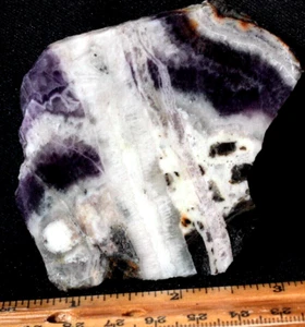 K-08  ~   3.0oz Thick Slab Chevron Amethyst Lace Jasper/Agate~ Chihuahua, Mexico - Picture 1 of 11