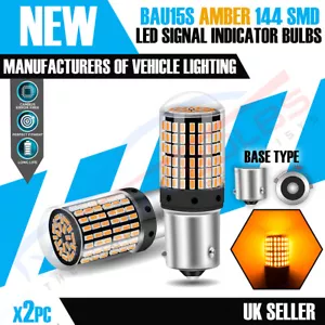 2X BAU15S 144SMD Amber LED Canbus Turn Signal Indicator Light Bulbs 12V UK - Picture 1 of 9