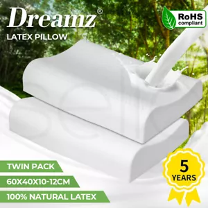 Dreamz Natural Latex Pillow High Low Side Washable Case Anti Bacteria Luxurious - Picture 1 of 8