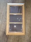 Triple Wooden Picture Frame 6” X 4” Photo Size X 3 Inlaid Wood Design