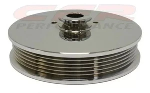 6 Groove Power Steering Pump Pulley Chrome Aluminum For 79-93 Ford Mustang 5.0 - Picture 1 of 1