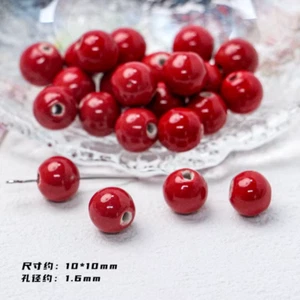 Fire Red Series Ceramic Beads DIY Loose Bead Jewelry Accessories - Picture 1 of 12