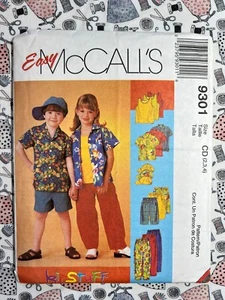 McCall's Pattern 9301 Children's Shirt Tank Top Pants Shorts & Hat Size 2-4 FF - Picture 1 of 2