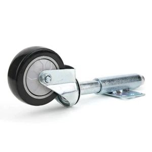 4-in Door Spring Loaded Wheel Black Spring Casters PVC Wheel Castor 120kg Black - Picture 1 of 11