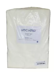 Umchord 100 % Leinen Queen Laken Set 4-teilig WEISS Top, Bottom Laken & Kissenbezüge - Bild 1 von 1