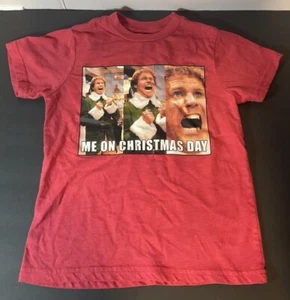 Boys Elf Movie 'Me On Christmas Day' Graphic T-Shirt - Red Size XS GUC - Picture 1 of 5
