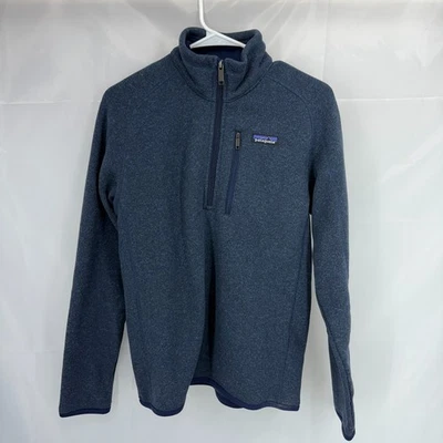 Patagonia Men XS Better Sweater 1/4 Zip Pullover Navy Blue Fleece Lined Knit - Image 1 of 4