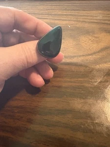 Dunkelgrüner Edelstein Silber Ring (925) - Größe 7,5 - Bild 1 von 2