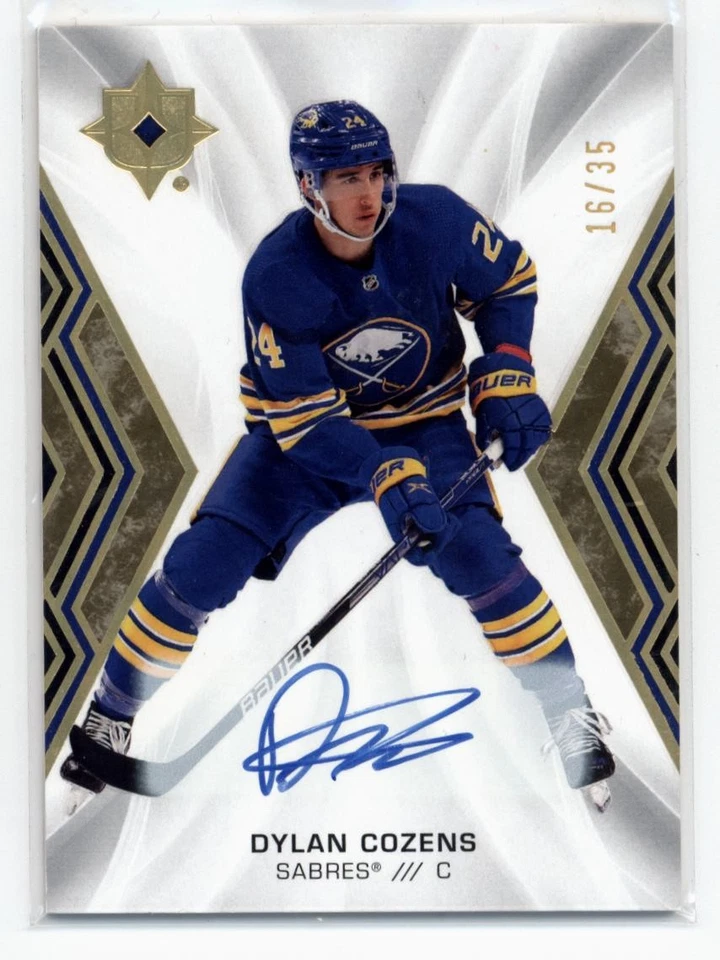 2021-22 Ultimate Collection Autographs Gold #24 Dylan Cozens Auto 16/35 - Image 1 of 2