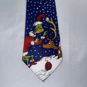 Dr. Seuss Grinch Weihnachtskrawatte blau Krawatte Max Hund Ugly Xmas Holiday Gift Herren - Bild 1 von 7
