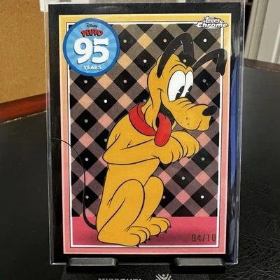 Pluto 2025 Topps Chrome Disney 95 Years Black Refractor SSP 4/10 #PL9 - Image 1 of 3