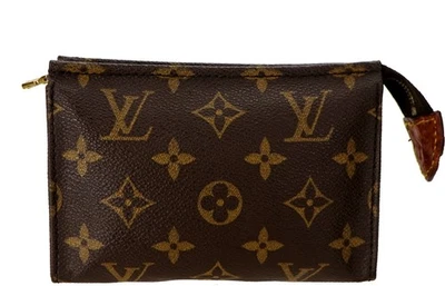 Vintage 1980s LOUS VUITTON Monogram Leather Toiletry Travel Pouch Bag 15 France - Image 1 of 4