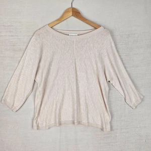 The White Company White Label Jumper Pullover Womens Medium Beige Linen Cotton - Picture 1 of 9