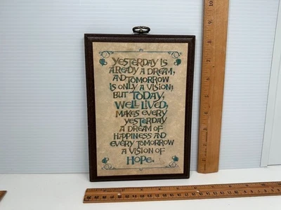 Placa colgante de pared de madera letrero decoración esperanza poema del sello sánscrito Foto 1 de 4