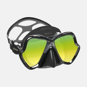Mares X-Vision Ultra Liquidskin Dive Mask Black/Black with Gold Mirrored Lenses - Picture 1 of 1