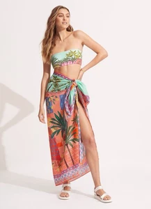 Neu mit Etikett $ 118 Einheitsgröße Seafolly im Urlaub Schwimmen Überzug Sarong - Bild 1 von 6