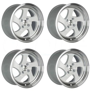 16x8 Whistler KR1 4x100 20 White Machined Lip Wheels Rims Set(4) 73.1 - Picture 1 of 4