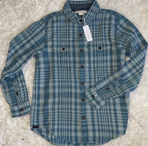 Outerknown Blanket Shirt Mens SM Teal Outerwear Long Sleeve Button Front Organic - Picture 1 of 17