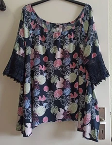 Damen Shirt Carmenbluse @ Gr. 52/54 @ Gina Benotti @ Lila @ Zugreifen - Bild 1 von 11